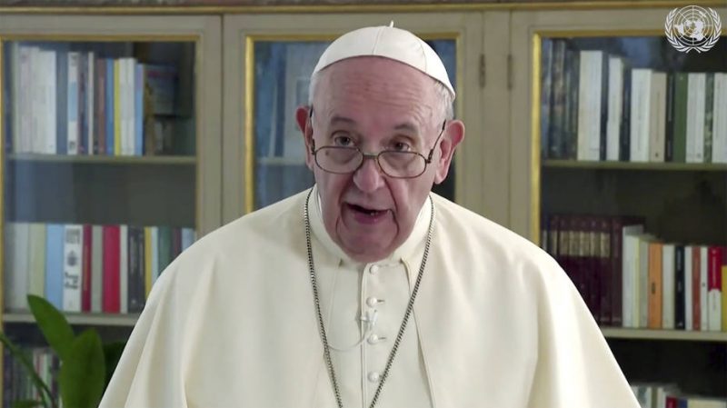 Papa Francisco durante discurso na ONU