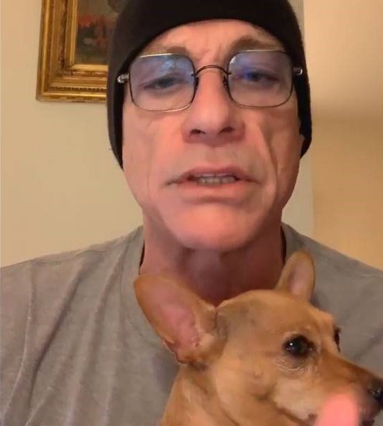 Van Damme faz campanha e salva cachorrinho da eutanásia