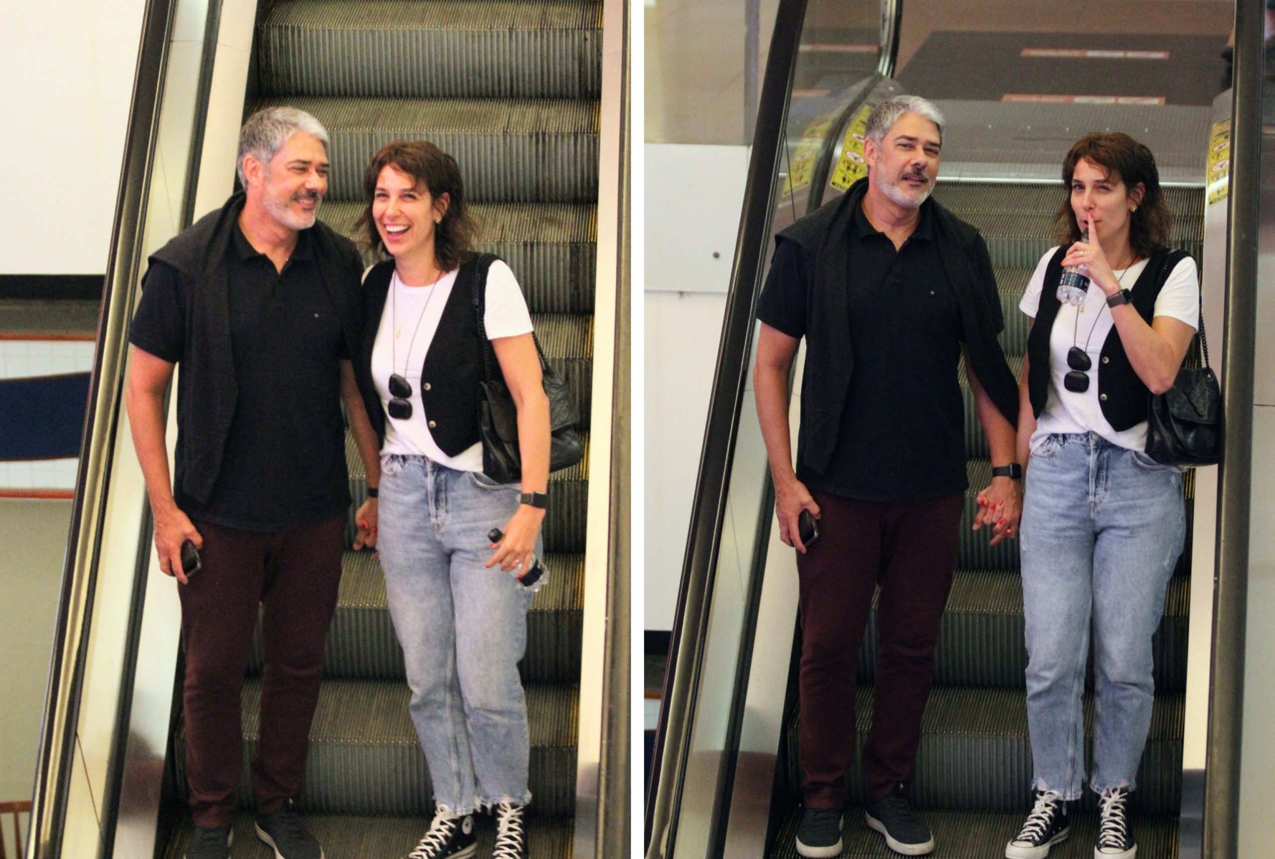 Casal William Bonner E Natasha Dantas Passeiam Em Shopping No Rio