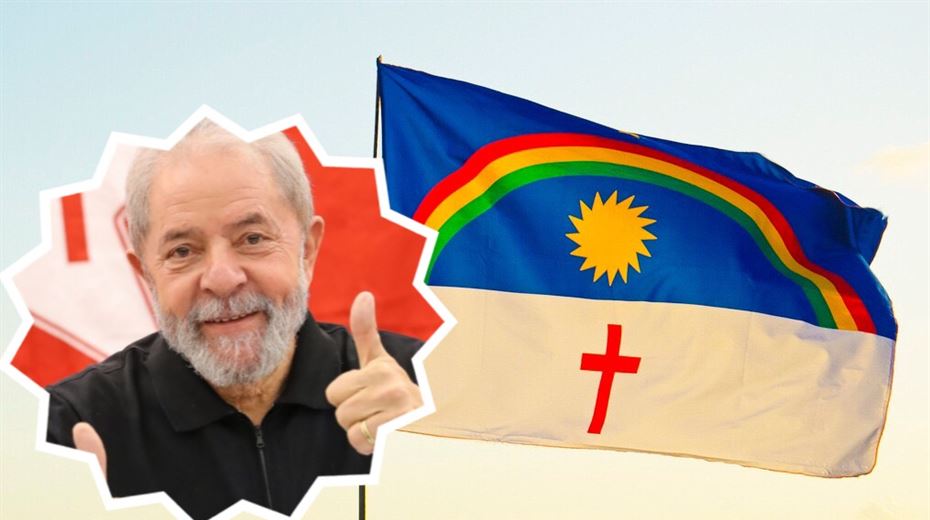 Bandeira de Pernambuco chega até Lula no 1º de maio - Roberta Jungmann