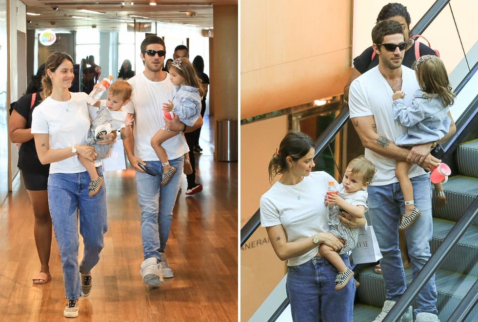 Chay Suede e Laura Neiva usam looks combinando para curtir passeio Chay Suede e Laura Neiva