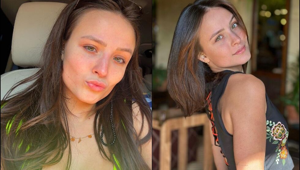 Antes e depois da atriz Larissa Manoela, depois de ter mudado radicalmente o cabelo.