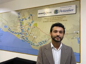 Na foto, o engenheiro Matheus Silva de Freitas, que assumiu a presidência do Grande Recife Consórcio de Transporte