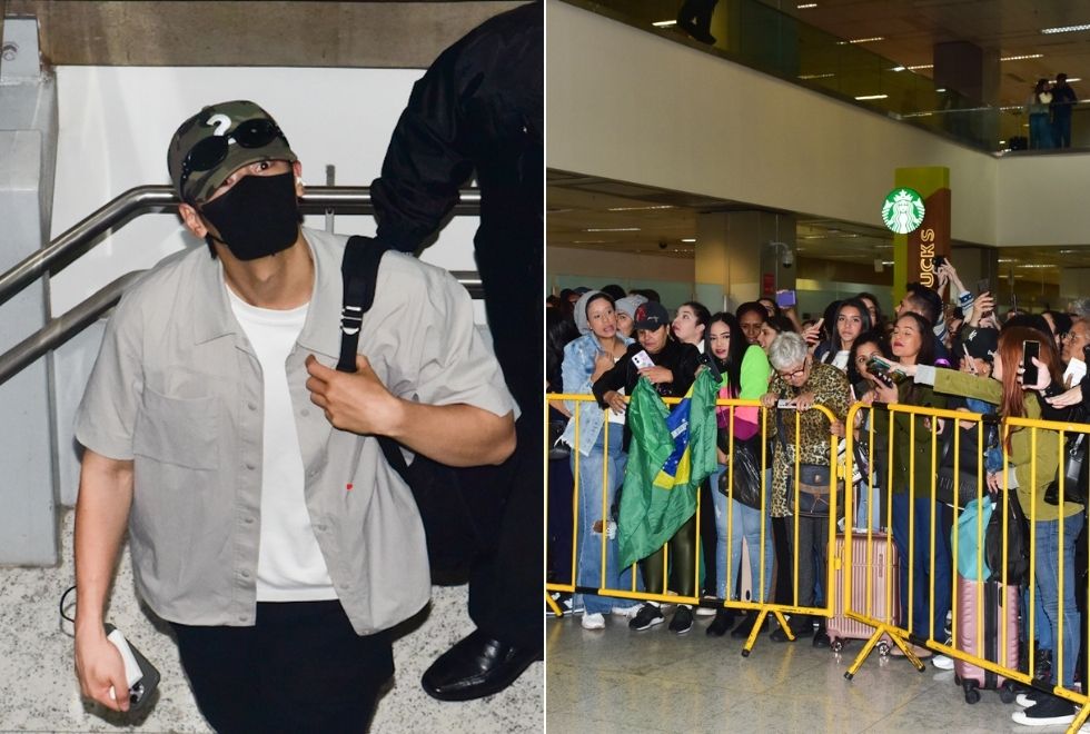 Ator e cantor sul-coreano Cha Eun-Woo agita fãs em aeroporto de SP Cha Eun-Woo