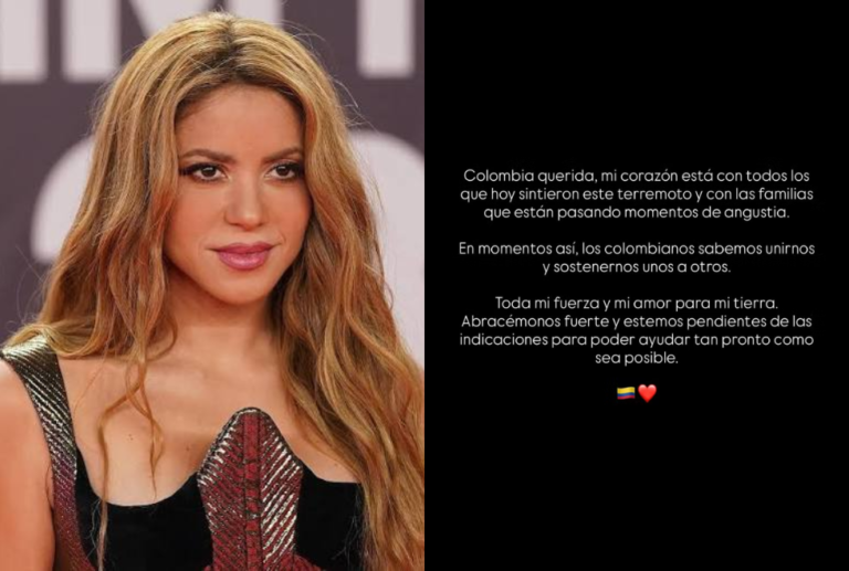 Shakira lamenta terremoto na Colômbia: “Toda minha força”